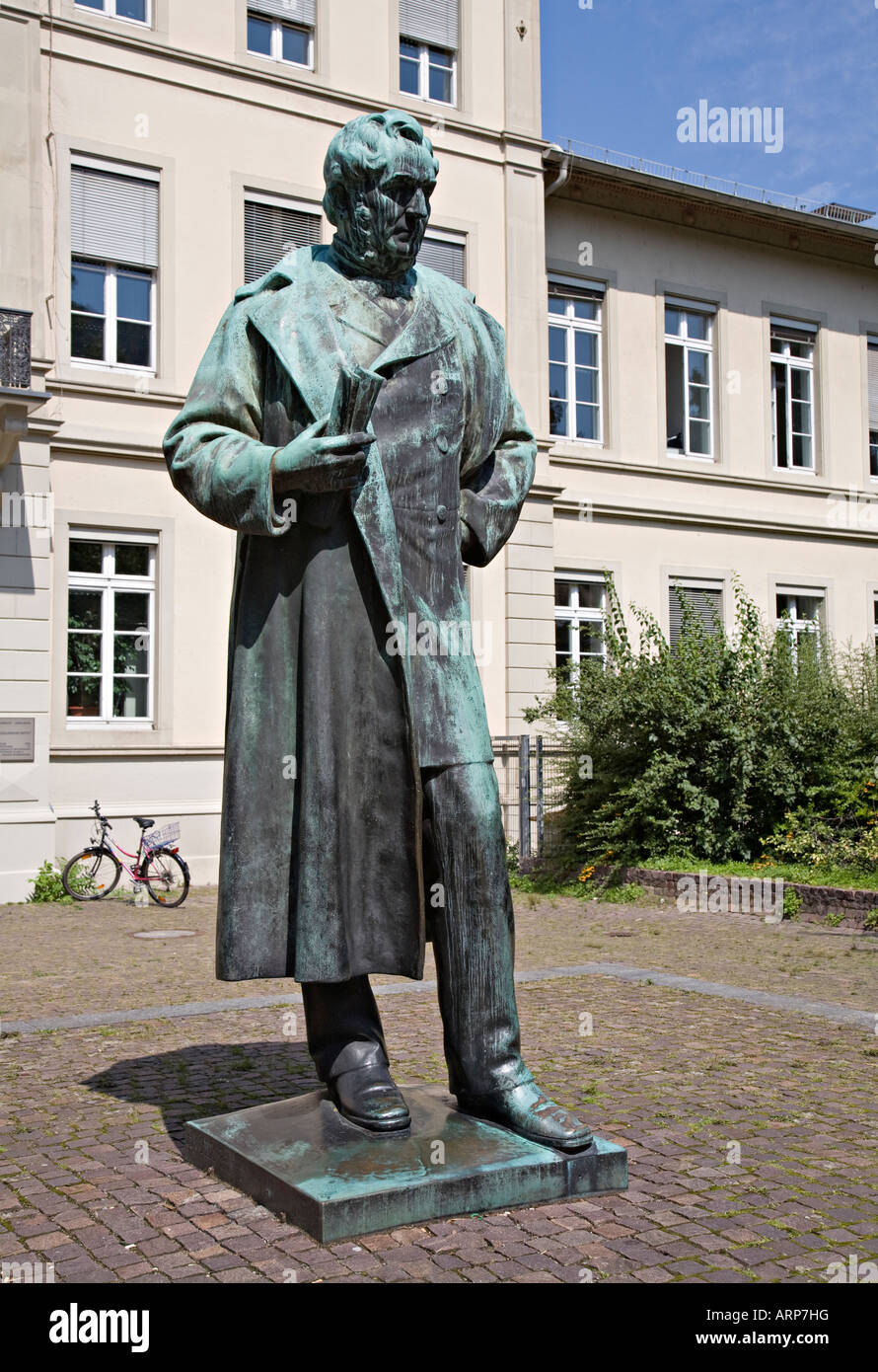 Statue of Robert Wilhelm Bunsen outside the University of Heidelberg Germany Stock Photo