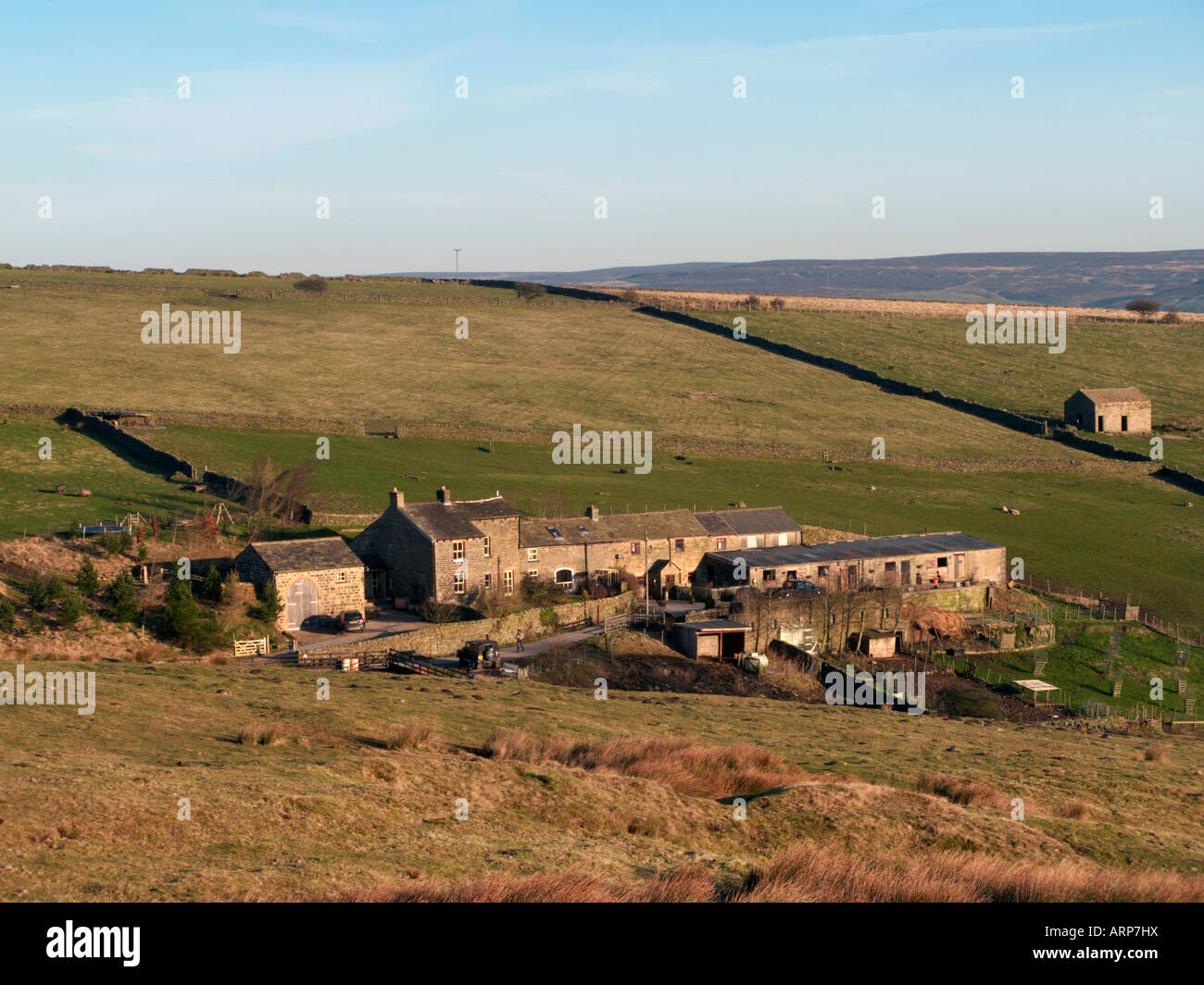 PEAT LANE, GREENHOW, NIDDERDALE, N YORKS, UK. 12th Feb 2008. Farm and bar conversion and development in Moorhouses Valley, Stock Photo