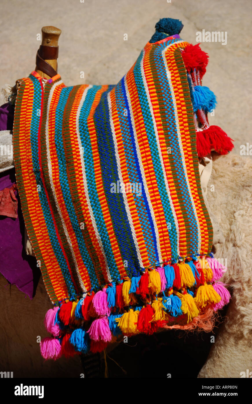 The colourful blanket made from the camel wool hotsell