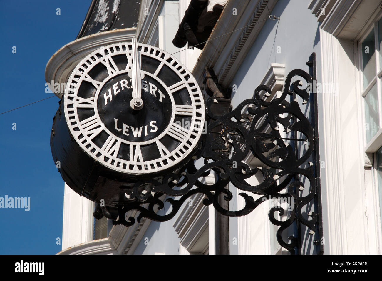 Ornate Clock Herbert Lewis Shop High Street Chepstow Stock Photo Alamy