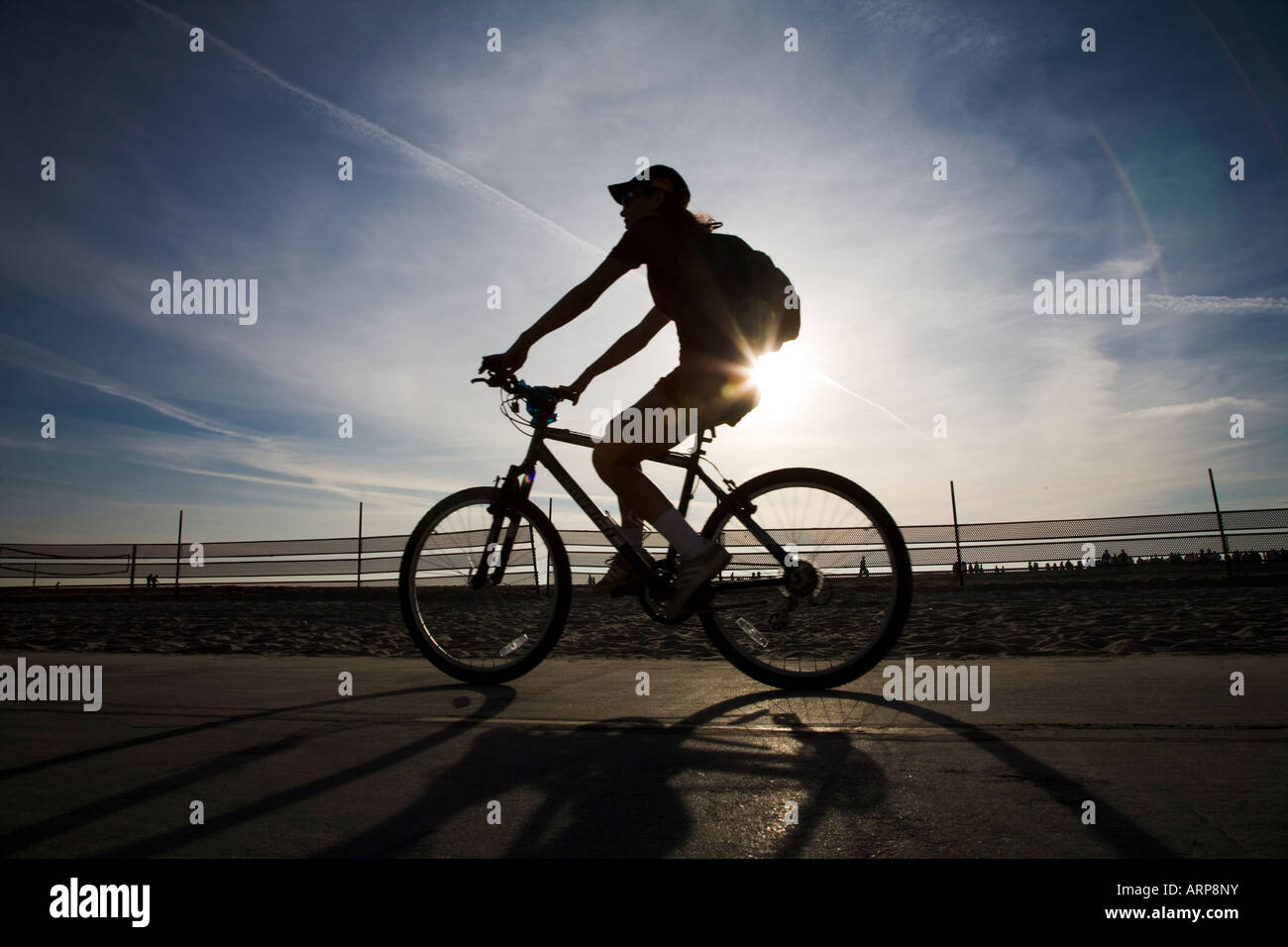 Bicycle riding Venice Beach California United States of America Stock