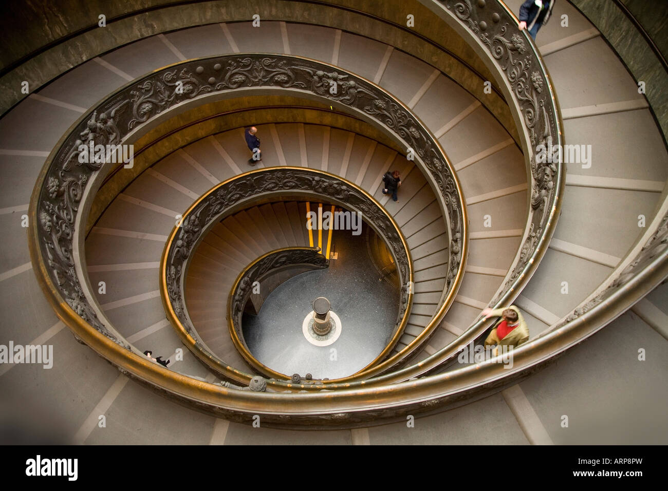 The Vatican museum spiral ramp designed by Giuseppe Momo in 1932 viwed from above Stock Photo