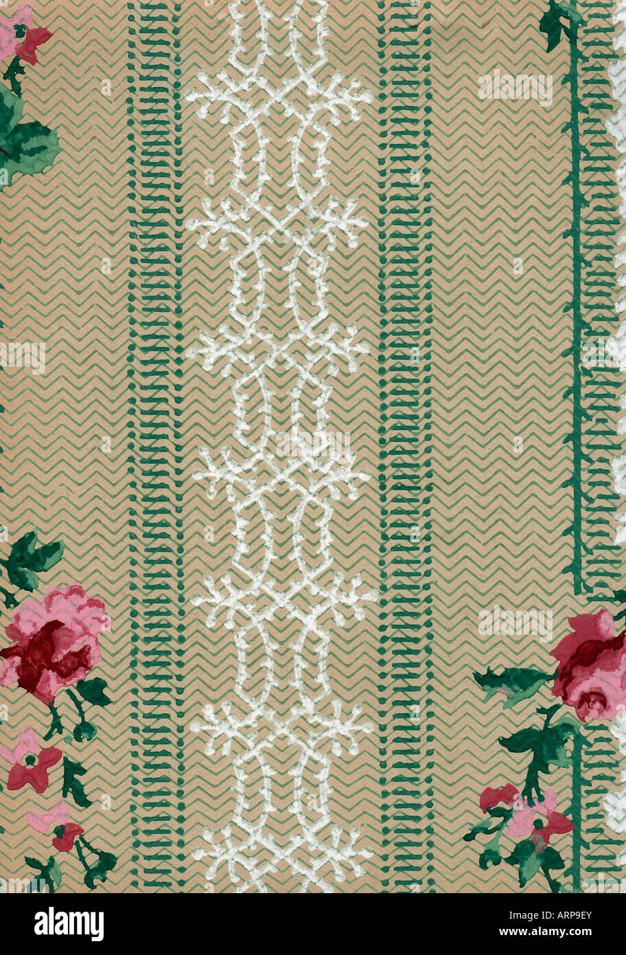 Retro American floral wallpaper pattern Stock Photo