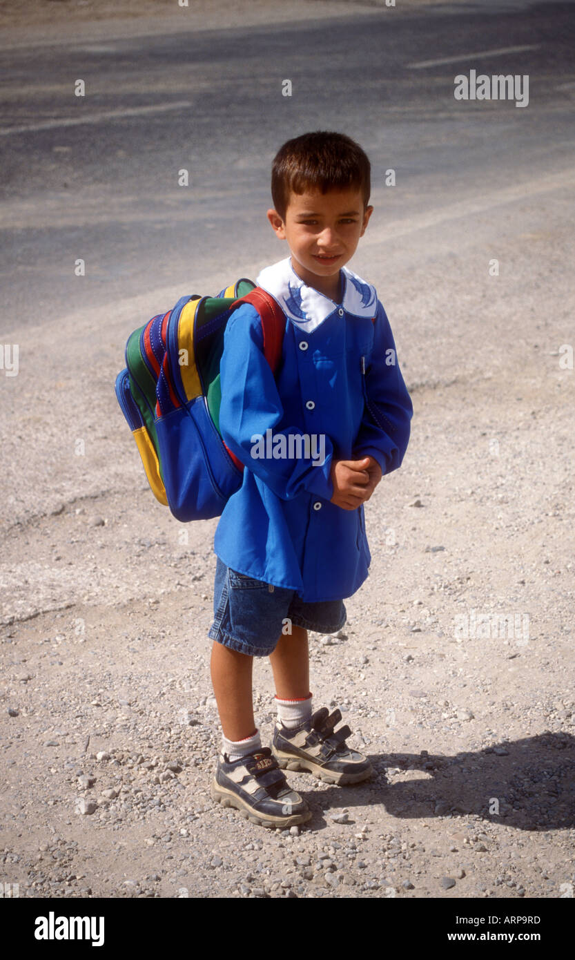 Child going to school in uniform in central Turkey Stock Photo Alamy