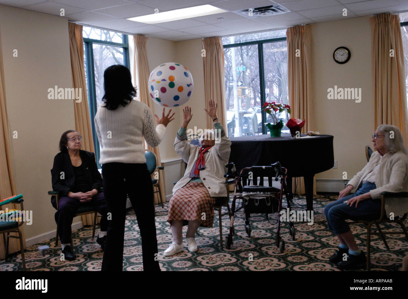 Exercise class at the Lott Assisted Living residence Stock Photo Alamy