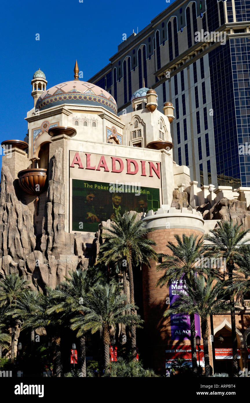 A Portrait Photograph of the Aladdin Hotel and Casino in Las Vegas, Nevada  Stock Photo - Alamy