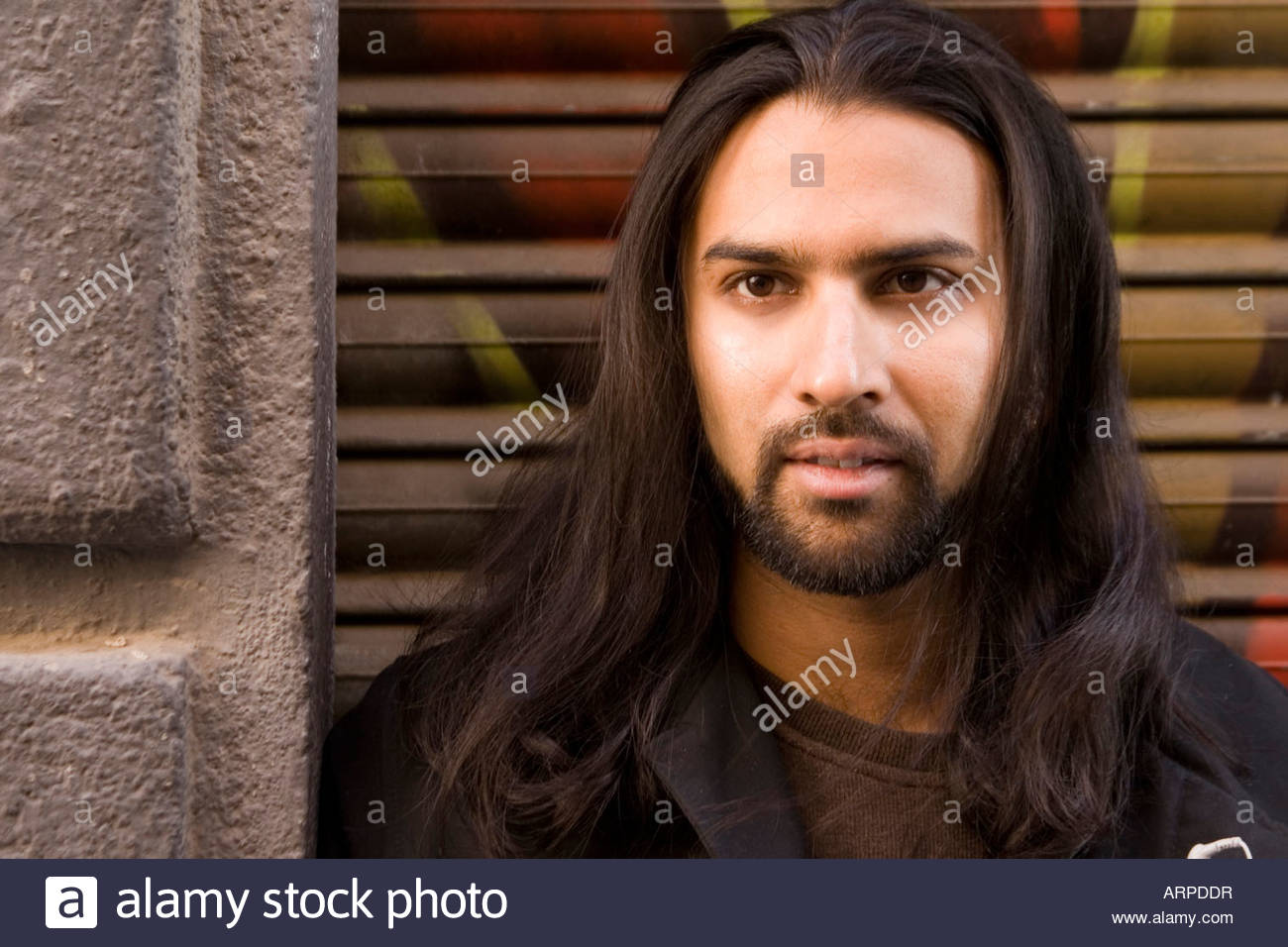 Graffiti Indian Leaning Long Hair Stock Photos Graffiti Indian