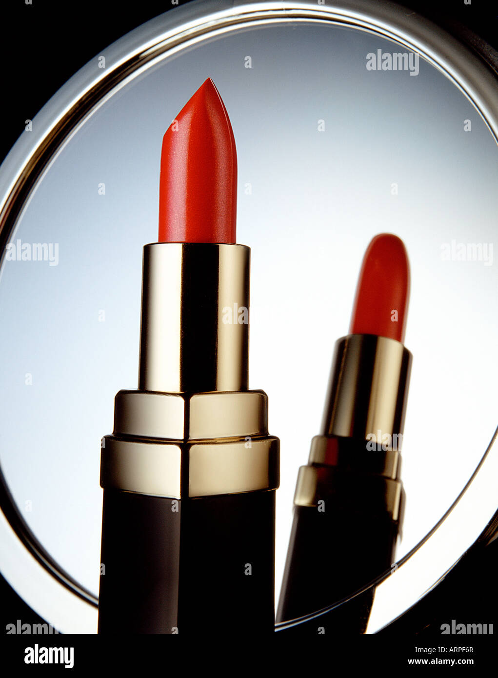 lipstick mirror Stock Photo