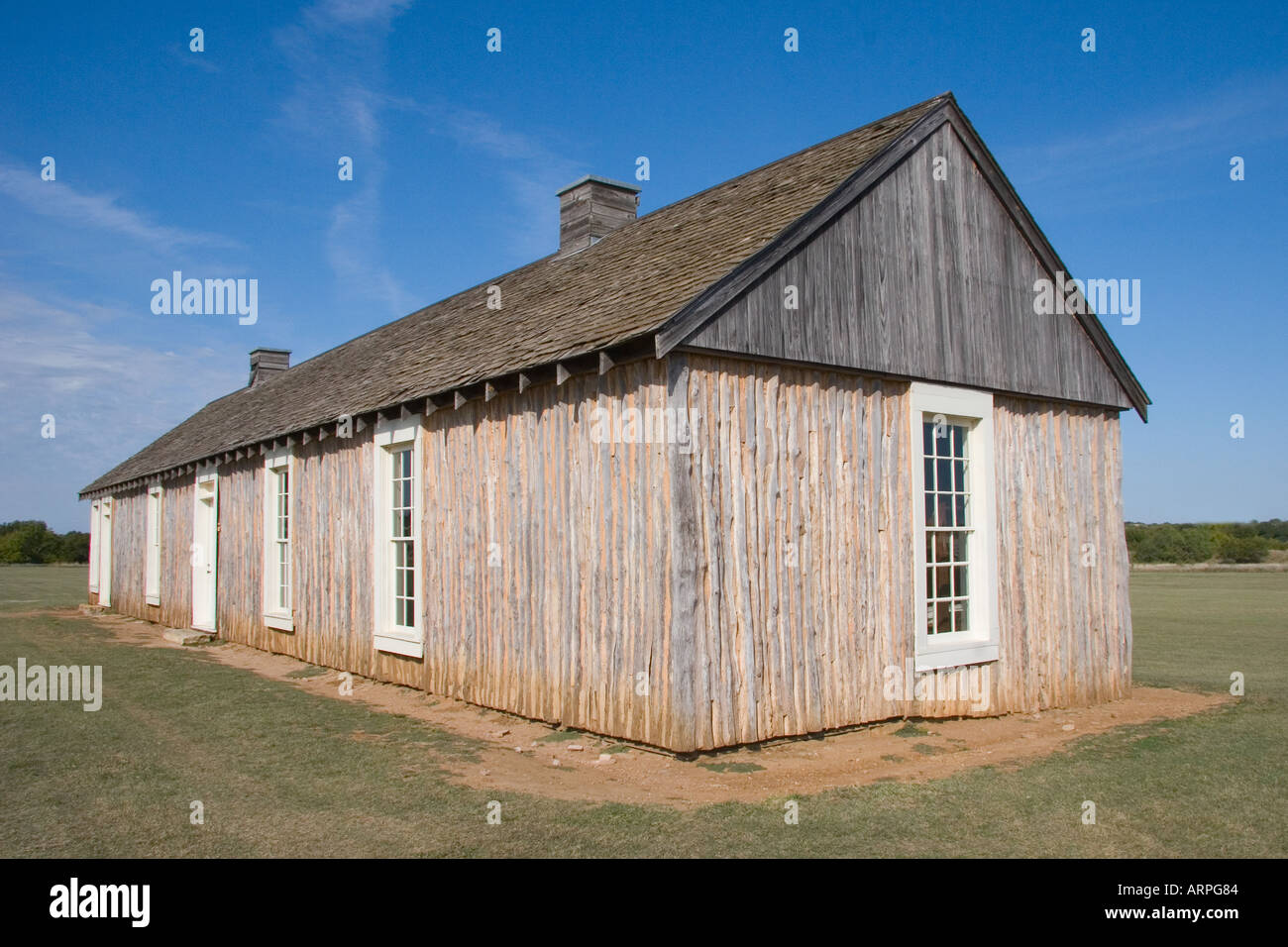 Fort Richardson, Army Post Barracks, Full View, Jacksboro, Texas Stock