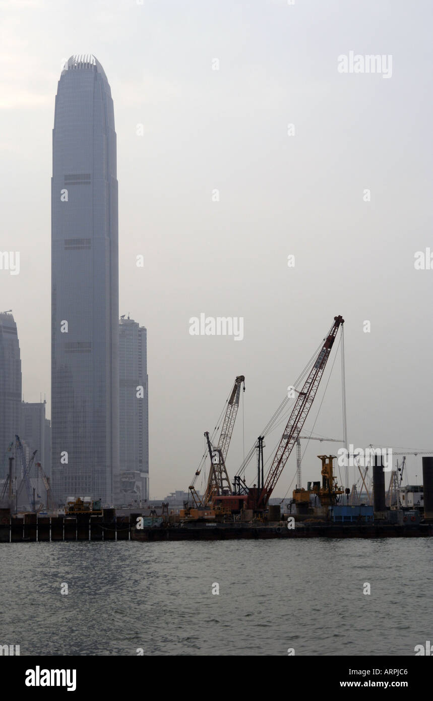IFC2 tower and land reclamation in Hong Kong Stock Photo