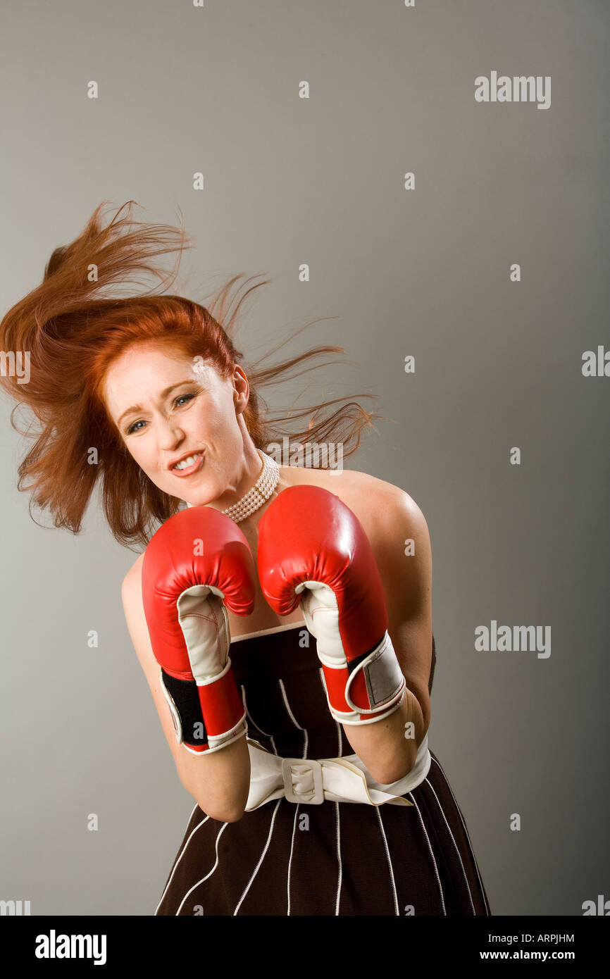 Business woman boxer formal dress hires stock photography and images