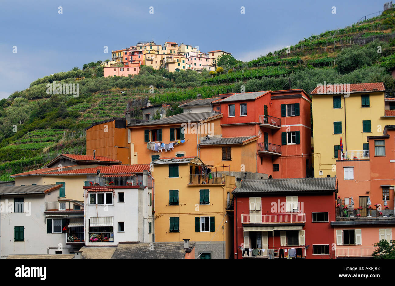 Villages of Groppo and Volastra in Cinque Terre (Italy) Stock Photo