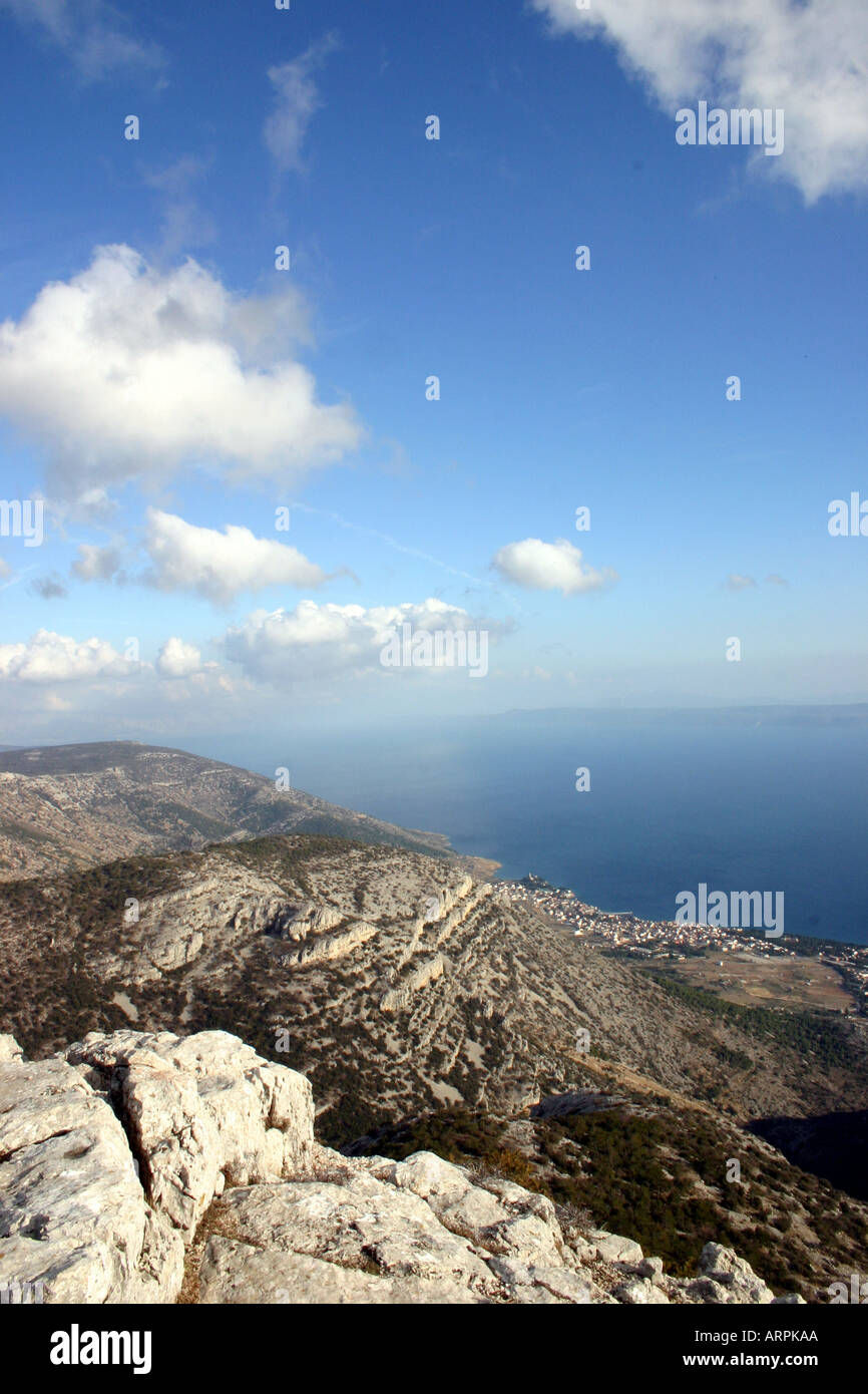 View from Vidova Gora, Island of Brac, Dalmatia, Croatia. Stock Photo