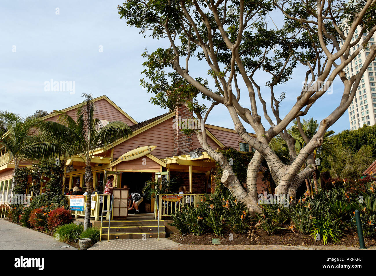 A Bar and Grill Restaurant Located at Seaport Village in San Diego, California Stock Photo