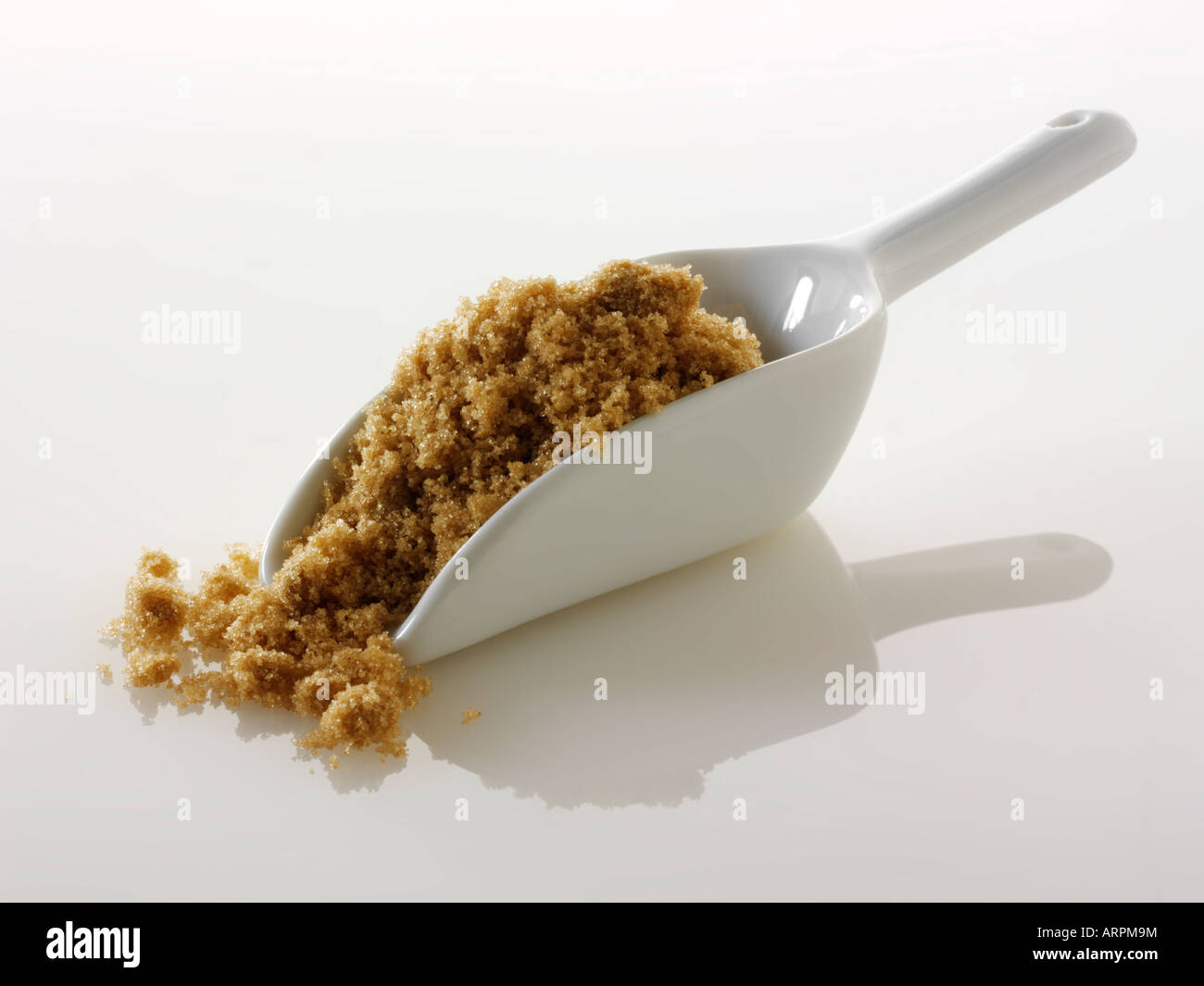 Light Moscavado granulated sugar Stock Photo