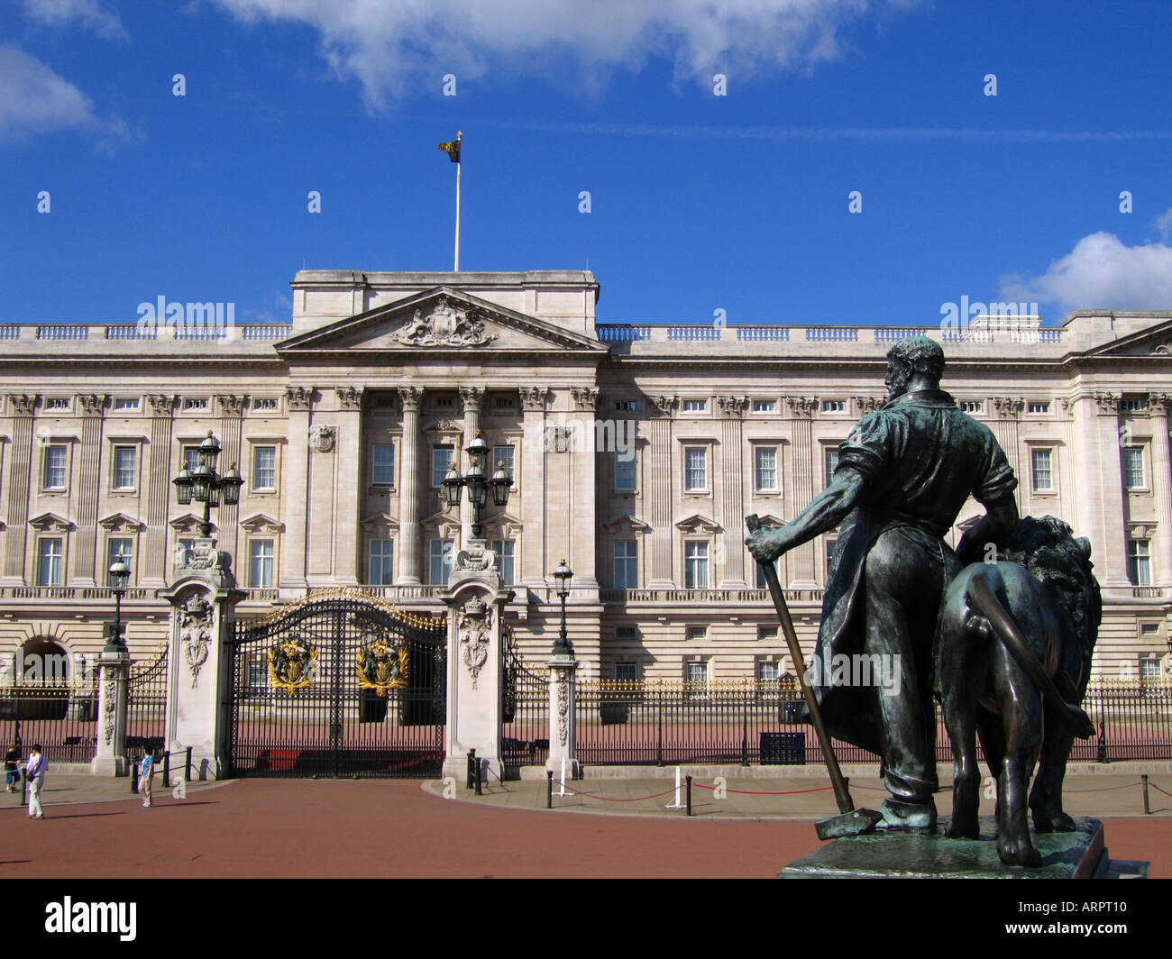 Statue and main gate Buckingham Palace City of Westminster Central London England Great Britain United Kingdom Europe Stock Photo
