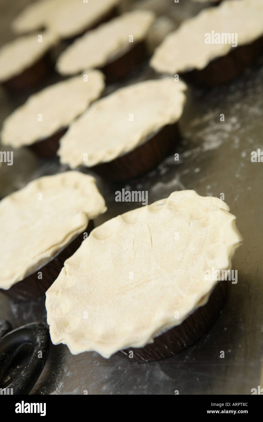 Making Pies Raw Pies Ready for Oven Stock Photo Alamy