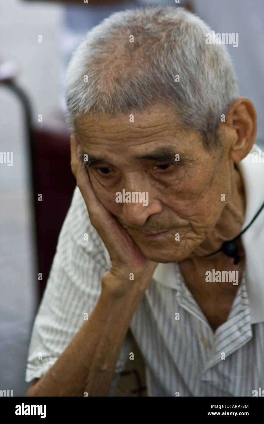 Elderly Chinese Man Jiujiang Jiangxi Province China Stock Photo