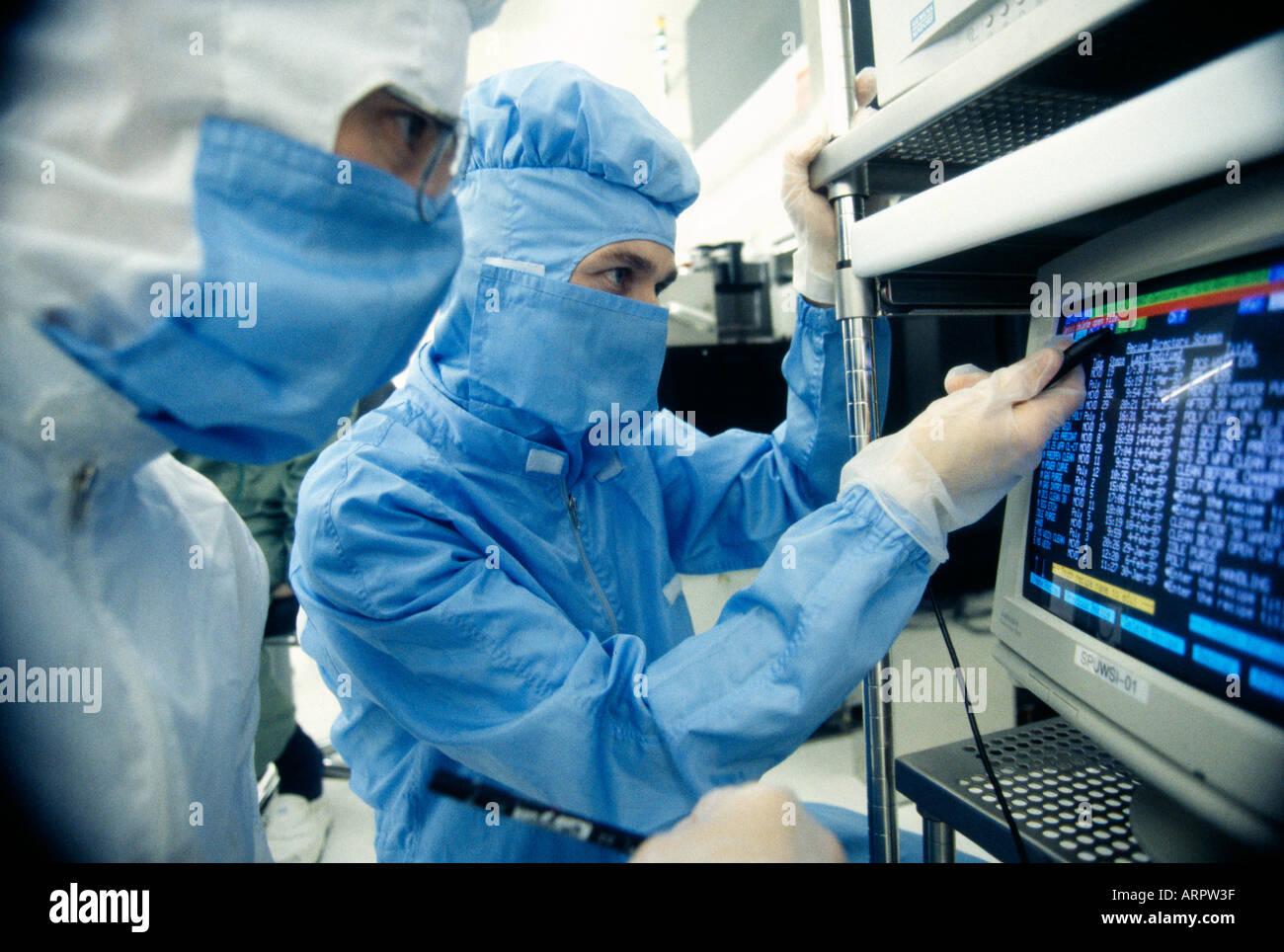 Semiconductor manufacture at Siemens factory near Newcastle England Stock Photo