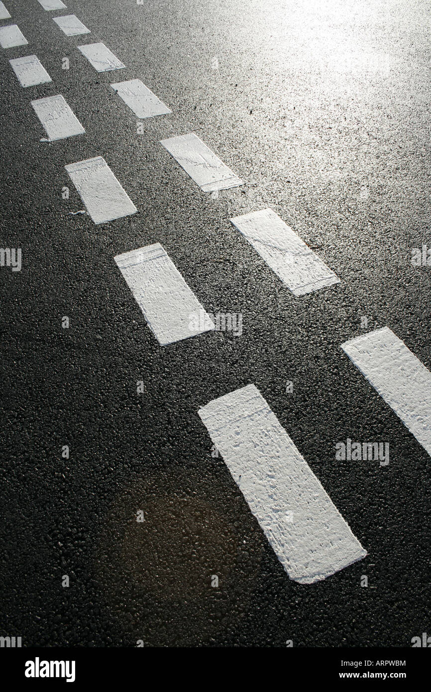 junction road markings Stock Photo