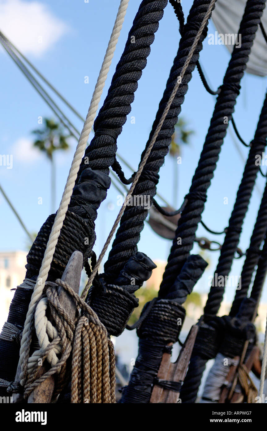 A Close Up Portrait Photograph of Rigging and Ropes at the Maritime ...