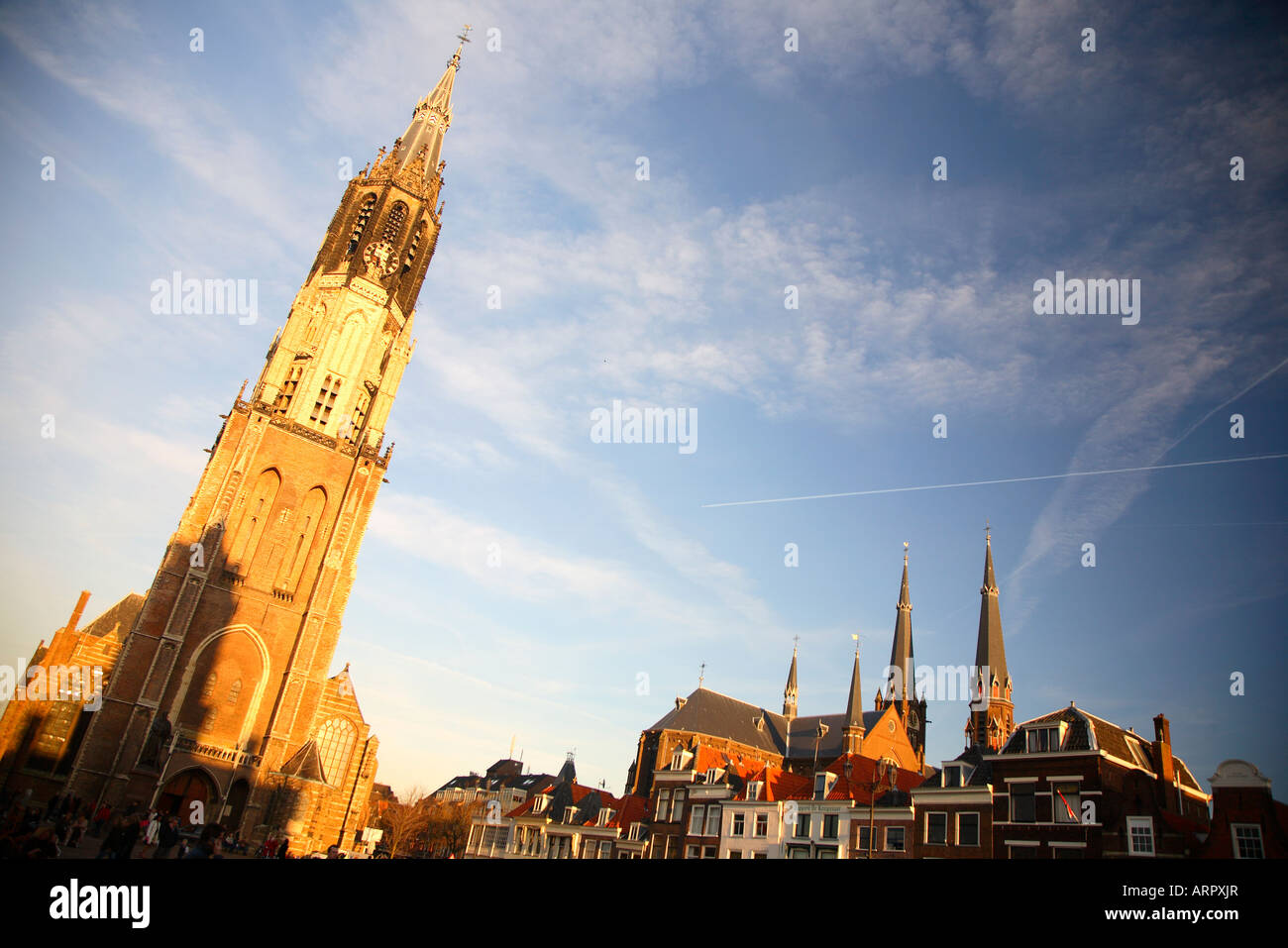 Delft, Grote Markt, Nieuwe kerk, new Church, market square, Delft Stock Photo