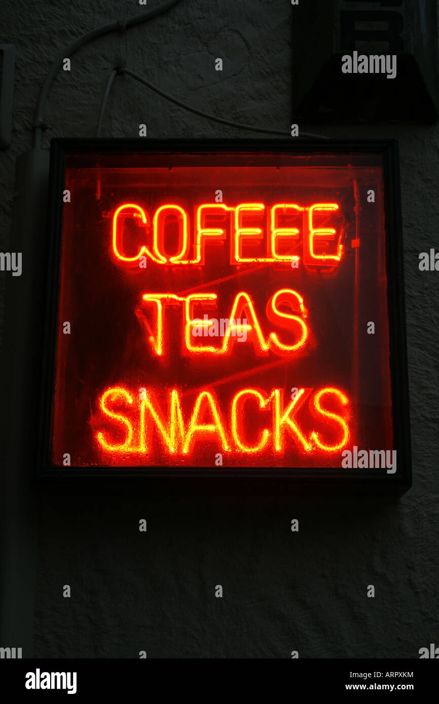 snack bar neon sign Stock Photo Alamy