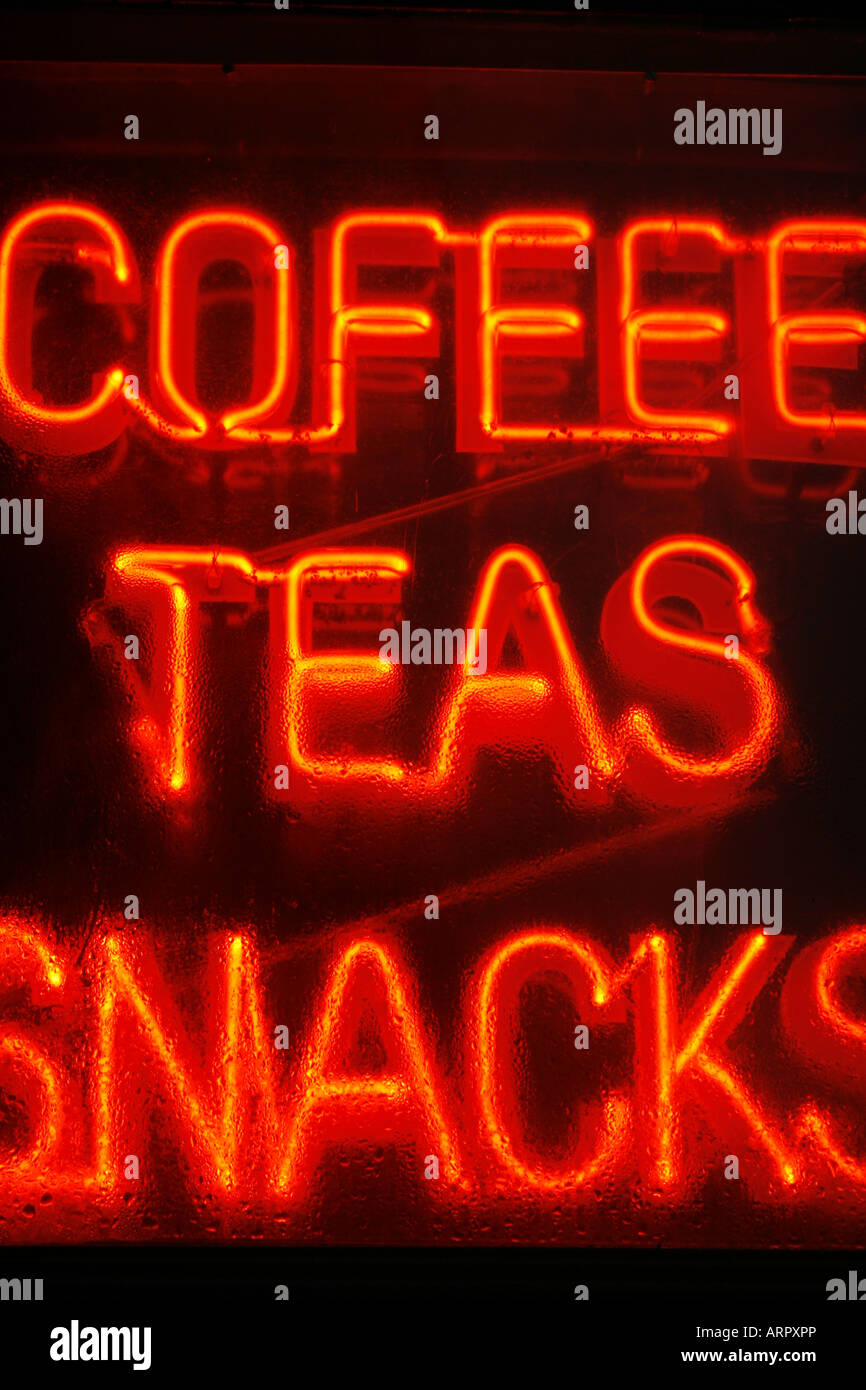 snack bar neon sign Stock Photo Alamy