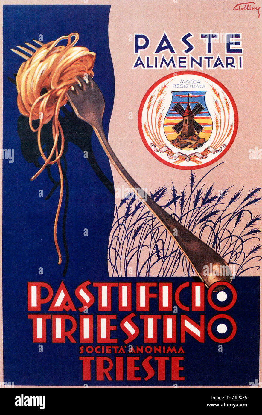 Pastificio Triestino 1931 poster for the Italian pasta from Trieste