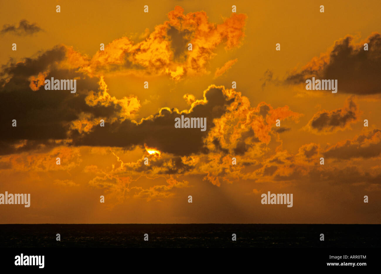 0437 Sunset Negril Jamaica West Indies Stock Photo Alamy