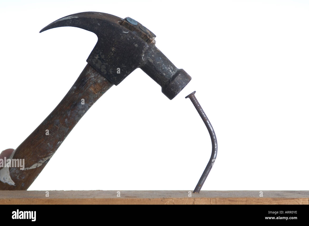 bent nail hammer Stock Photo - Alamy