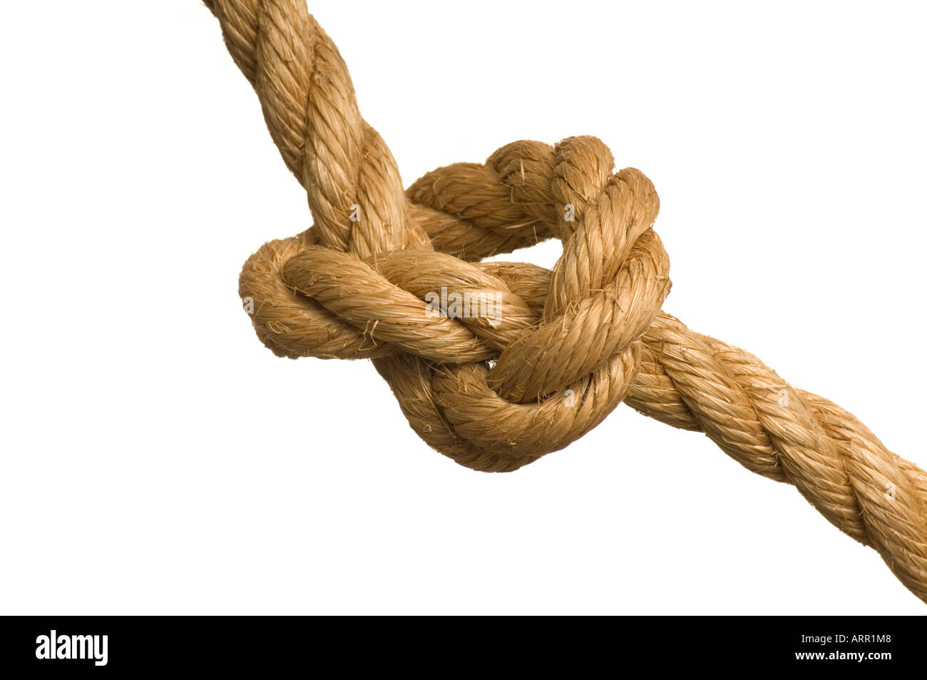 big knot in heavy manila hemp rope Stock Photo - Alamy