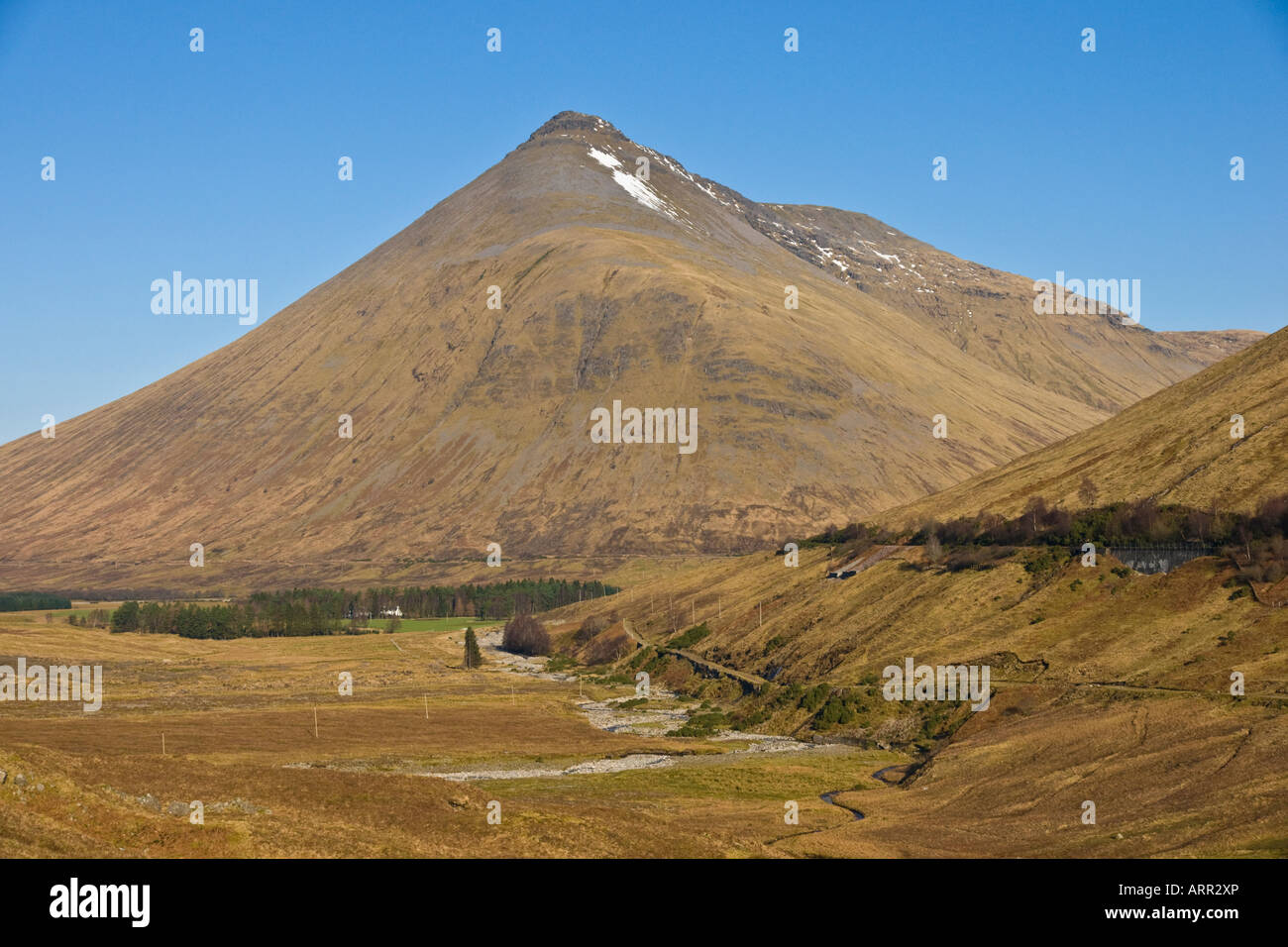 Scottish mountain Beinn Dorain located at the Horseshoe curve north of Tyndrum in the Scottish west highlands Stock Photo