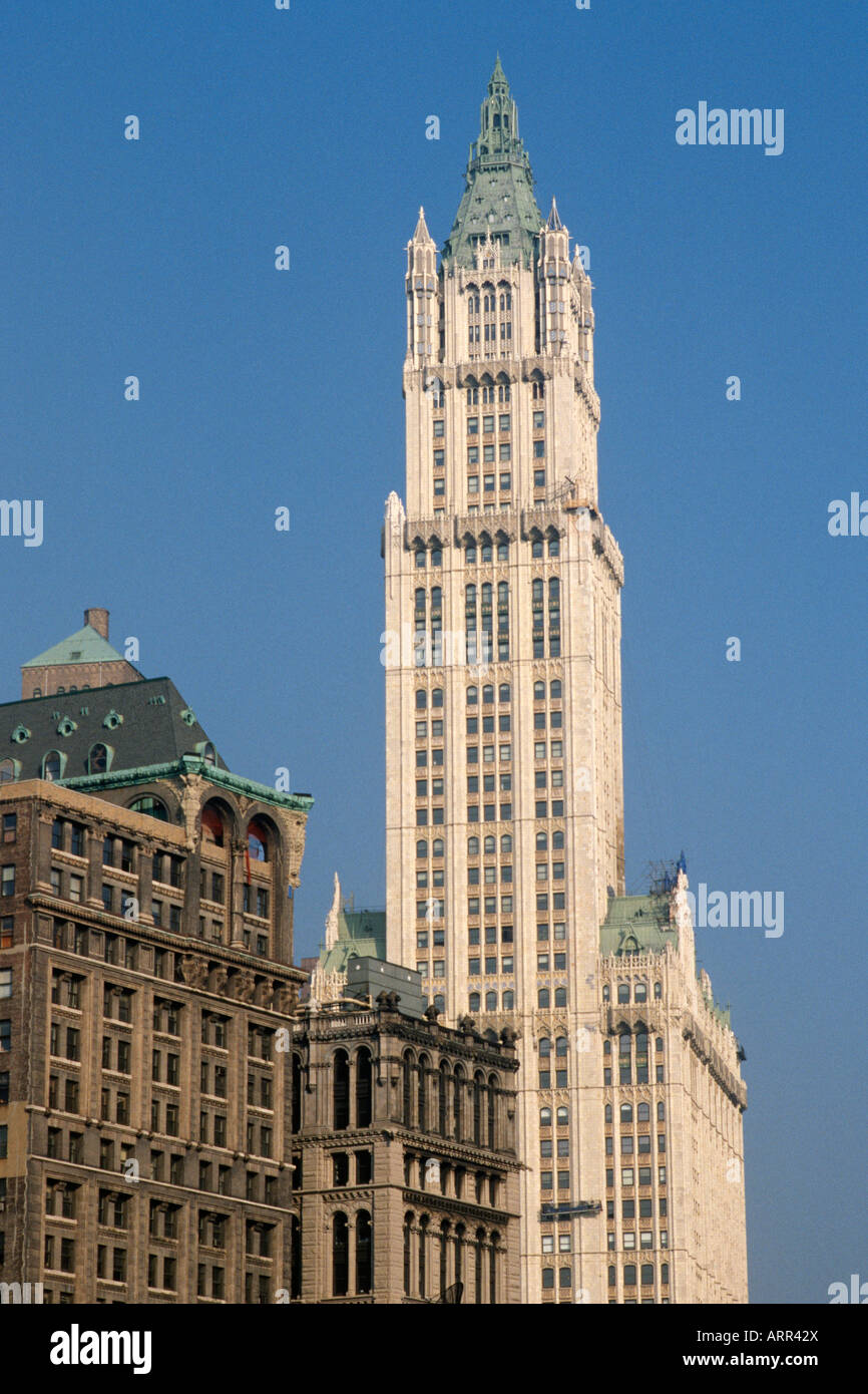 New York USA Manhattan Woolworth Building Stock Photo