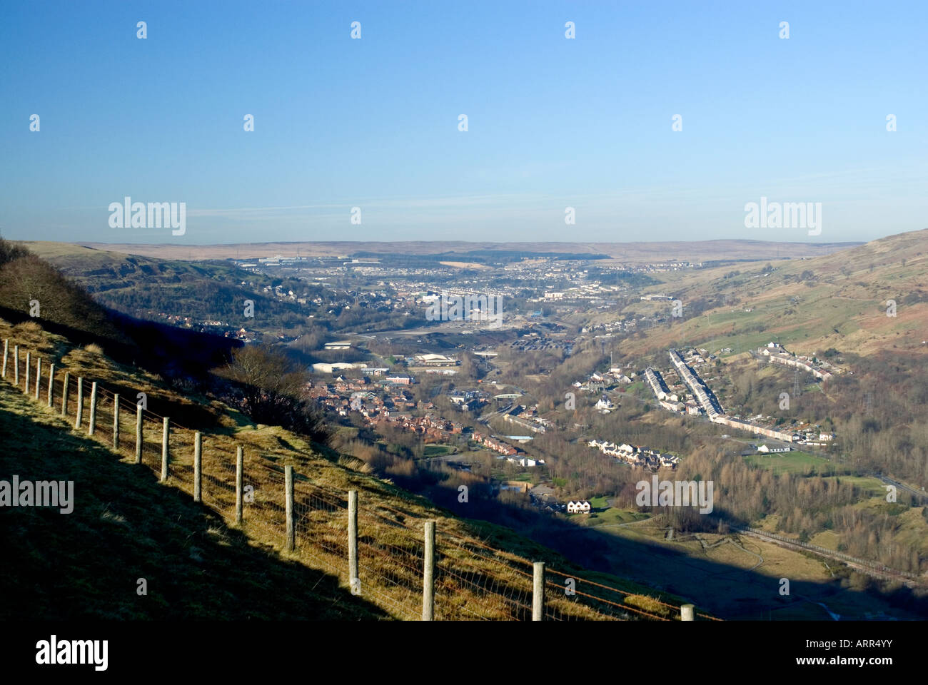 ebbw vale from the ebbw valley long distance footpath cefn yr arail