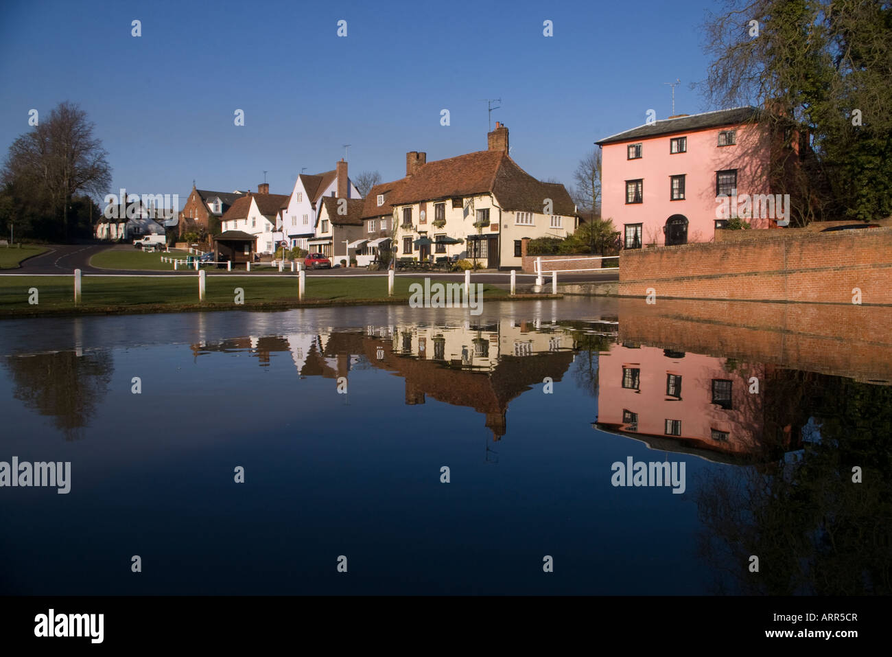 Reflections in Finchingfield Essex Stock Photo