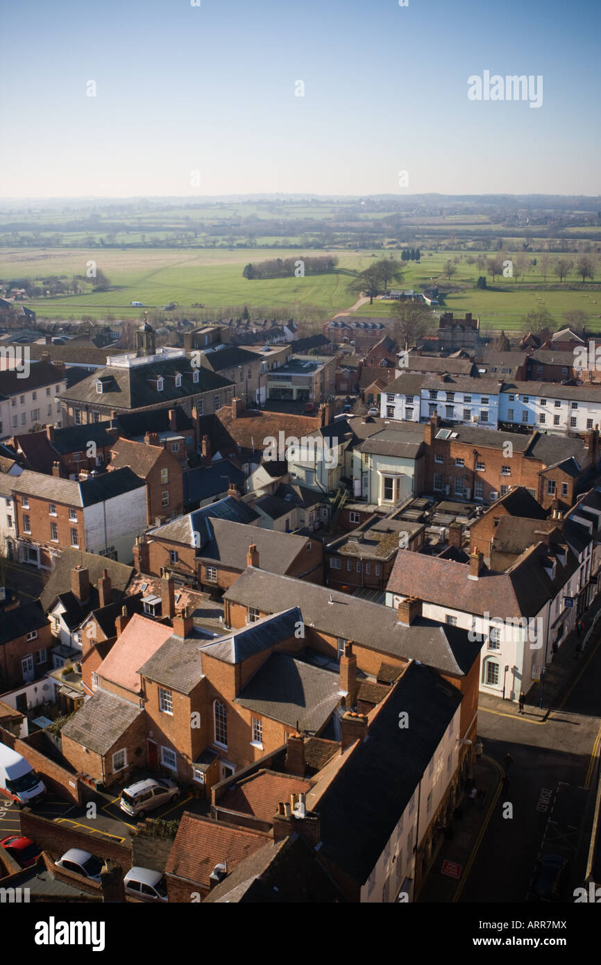 View of Warwick and its racecourse Stock Photo