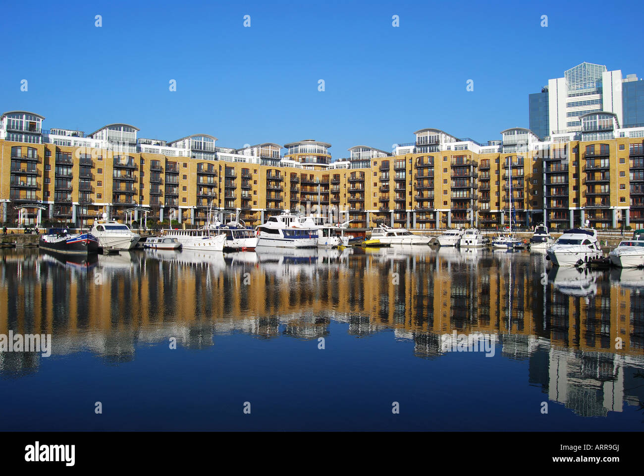 Riverside apartments, St.Katherines Docks, Tower Hamlets, London, England, United Kingdom Stock Photo