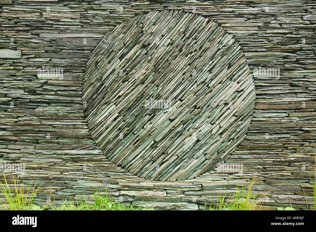 an Andy goldsworthy artwork/sculpture in  a sheep fold at tilberthwaite, coniston, Lake district, UK Stock Photo