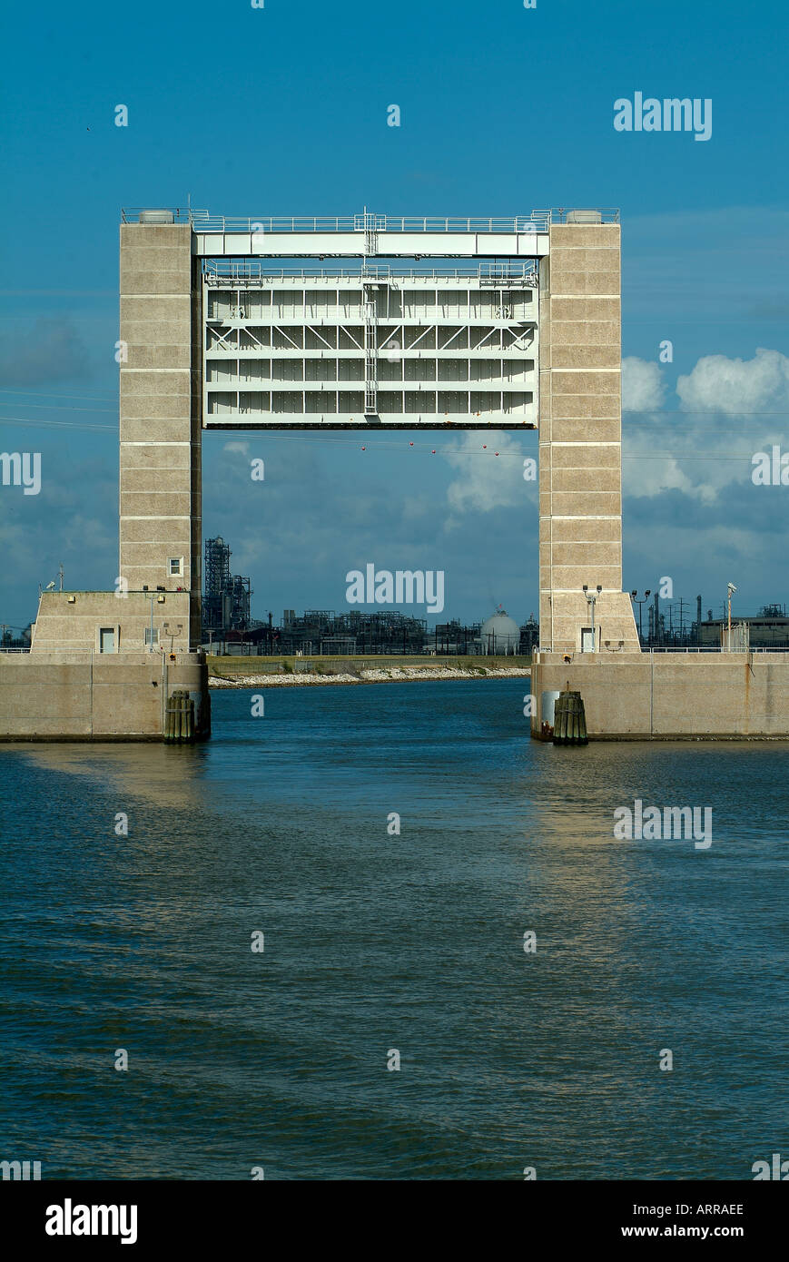 Gate of the harbour of Freeport in Texas Stock Photo Alamy