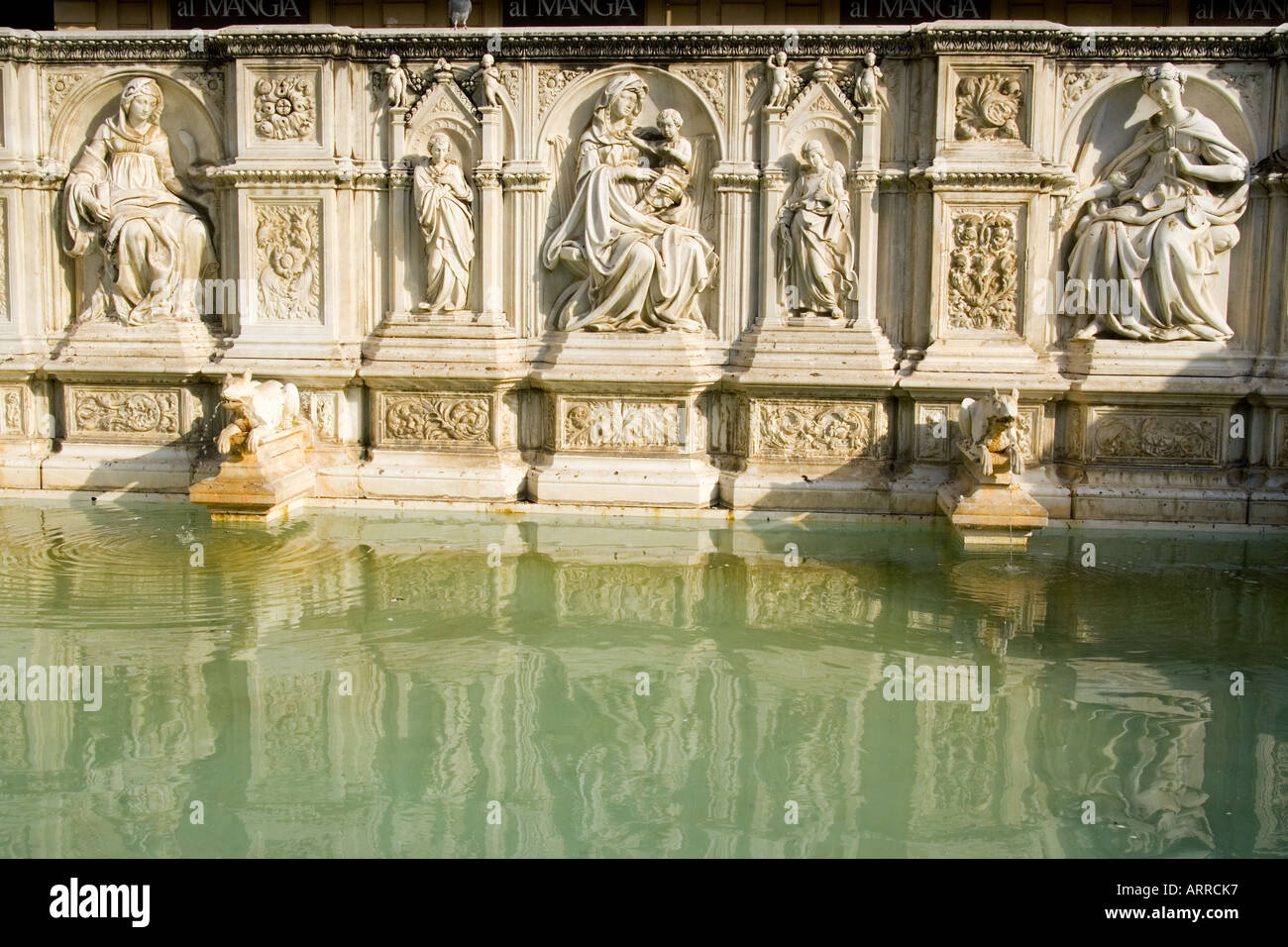 Siena Tuscany Italy ancient walled Gothic city The Fonte Gaia Stock Photo