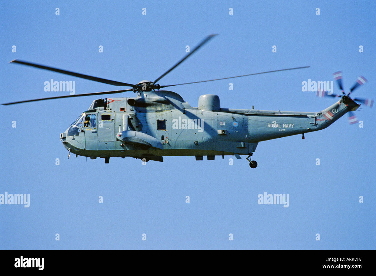 Royal Navy Sea King helicopter Stock Photo