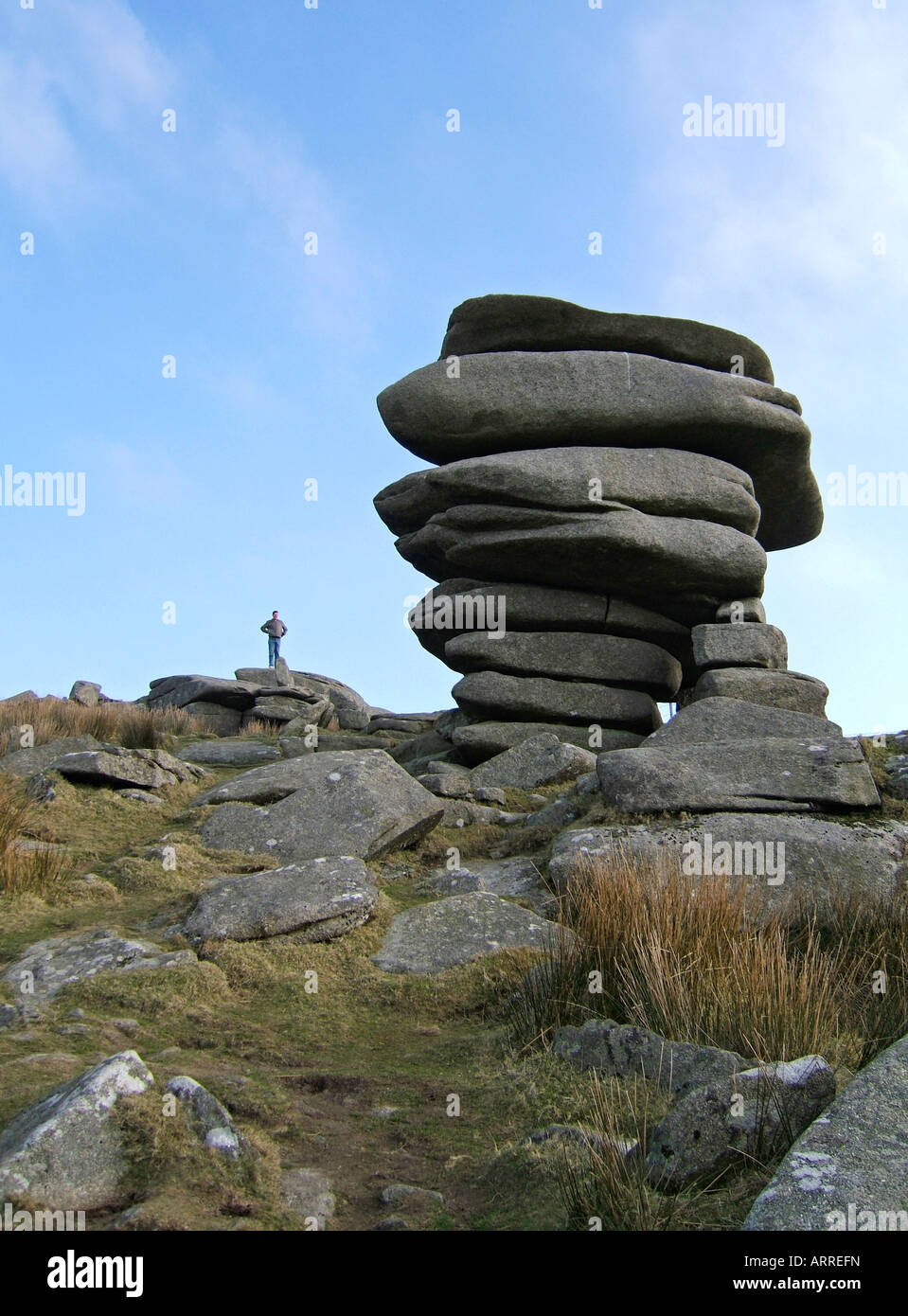 The Cheesewring stone formation near Minions, Bodmin Moor, Cornwall ...