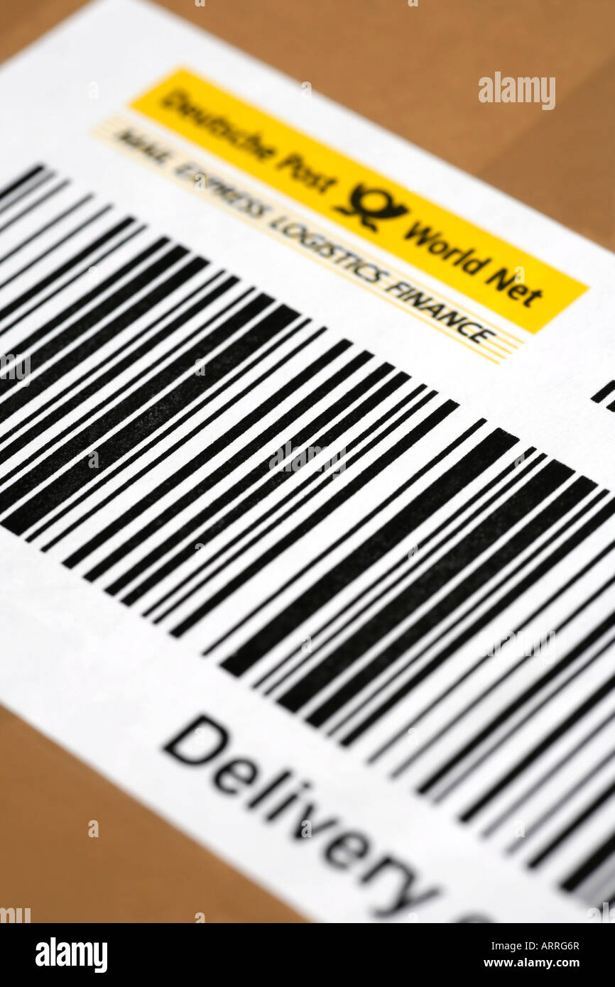 Barcode on envelope Stock Photo - Alamy