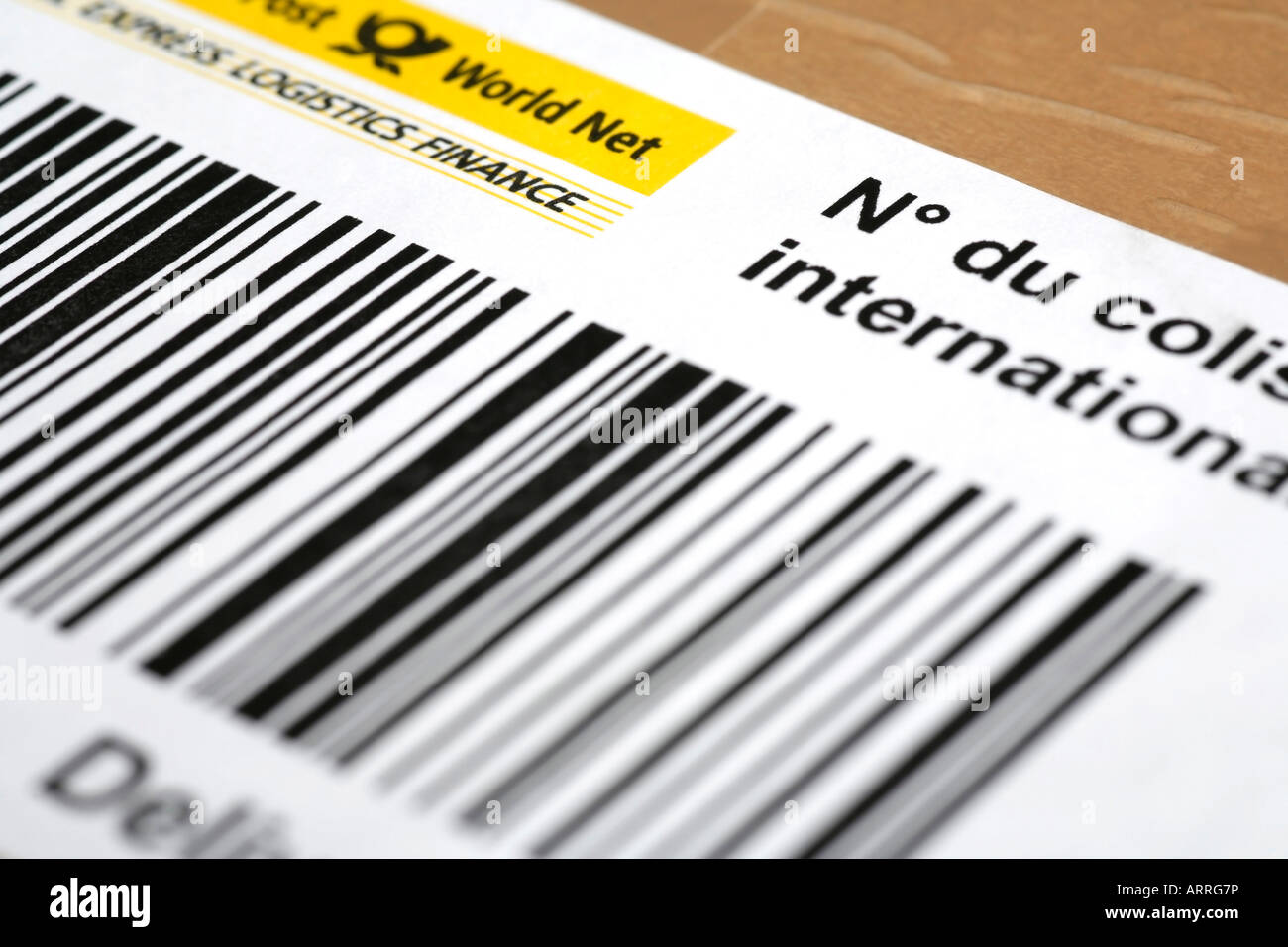 Barcode on envelope Stock Photo Alamy