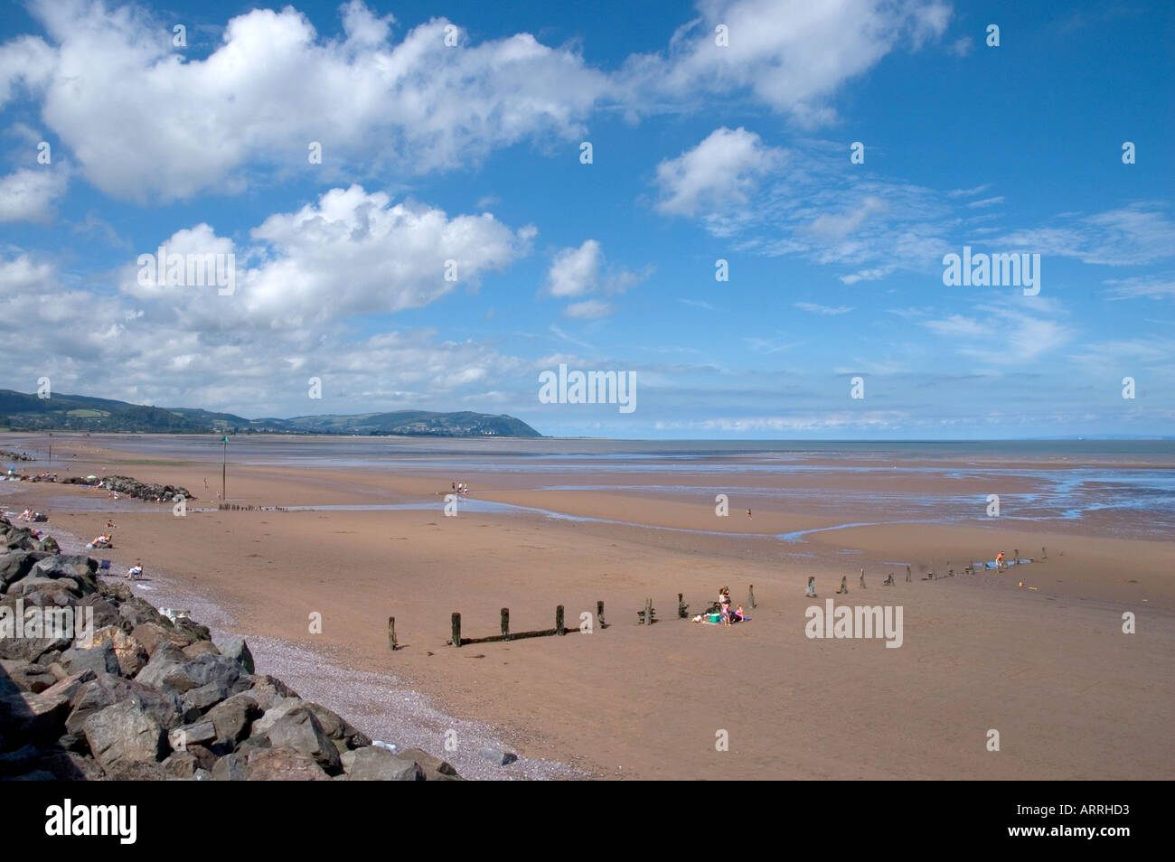 Blue Anchor Bay Somerset England Stock Photo Alamy
