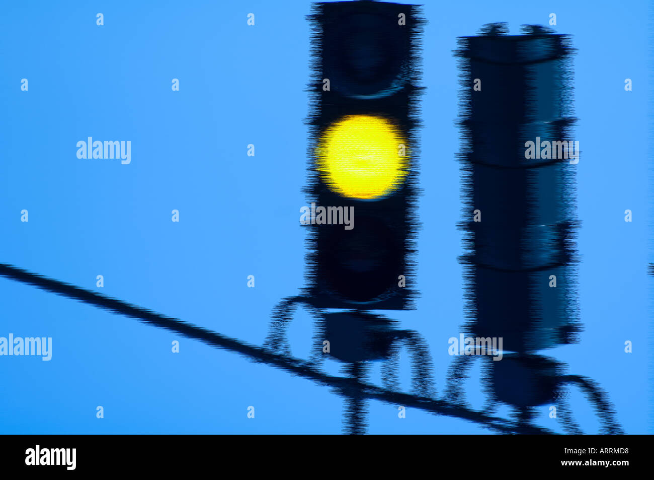 traffic stop lights at dusk Stock Photo Alamy