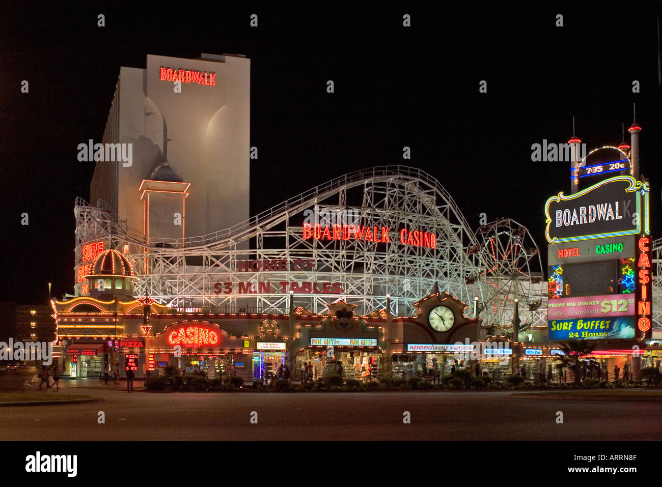 Boardwalk casino and roller coaster, Las Vegas strip Stock Photo Alamy