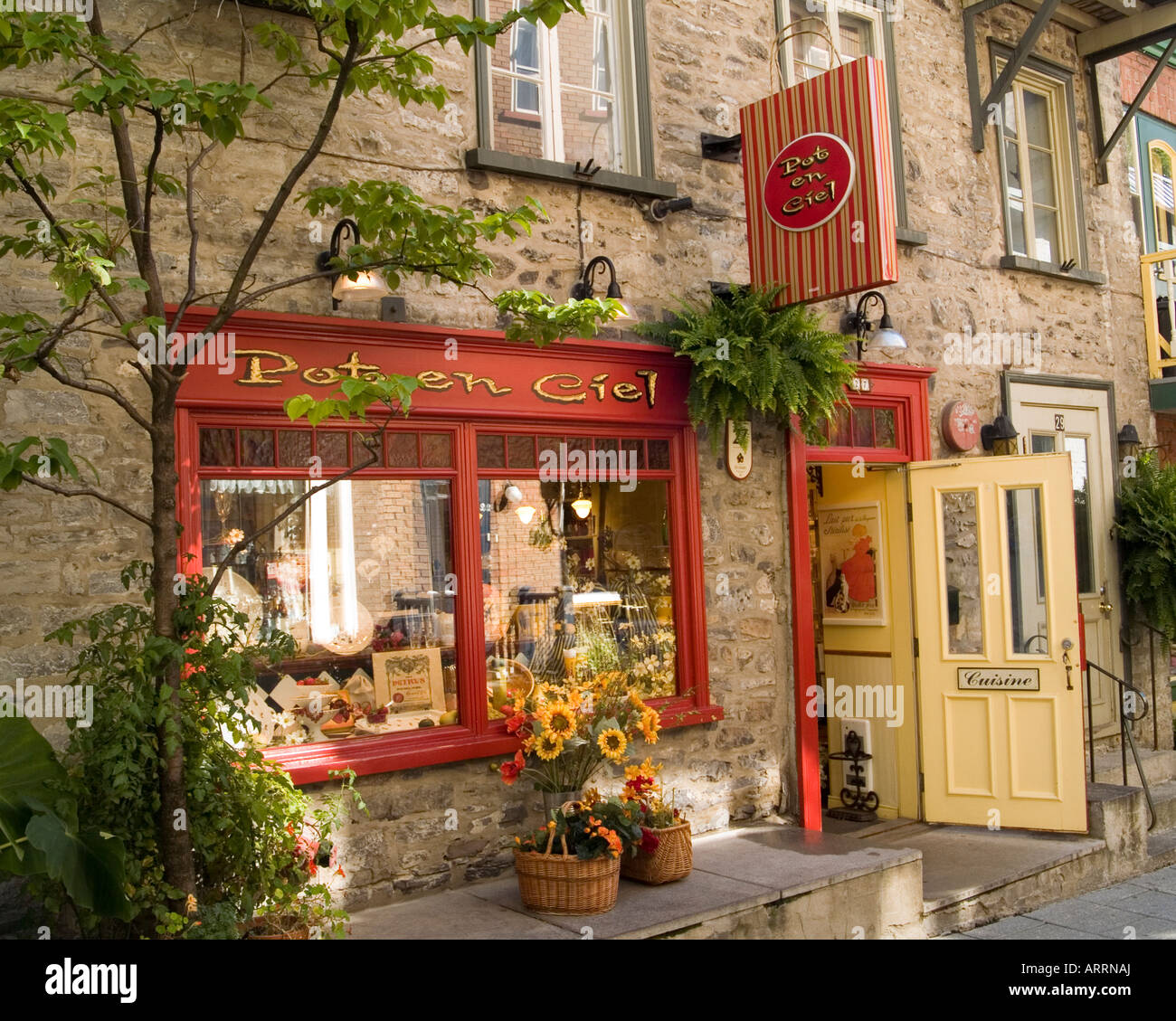 A souvenir shop on Rue du Petit Champlain in the Historic Lower Town area of Quebec City, Canada
