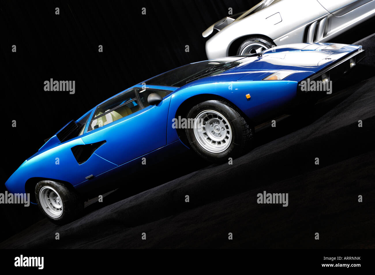 License and prints at MaximImages.com - Blue Lamborghini Countach Stock Photo